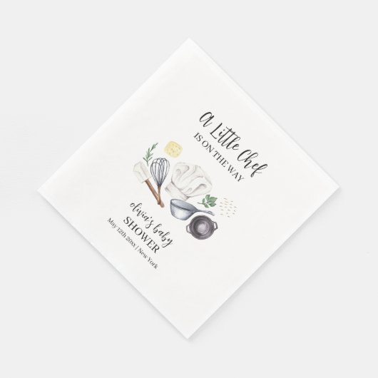 Minimalistisch Modern Little Chef Baby shower Servet (Hoek)