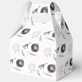 Minimalistisch Modern Little Chef Pattern Baby sho Bedankdoosjes