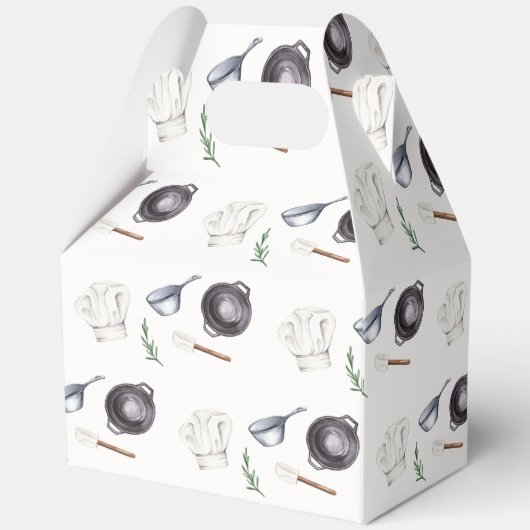 Minimalistisch Modern Little Chef Pattern Baby sho Bedankdoosjes (Achterkant)