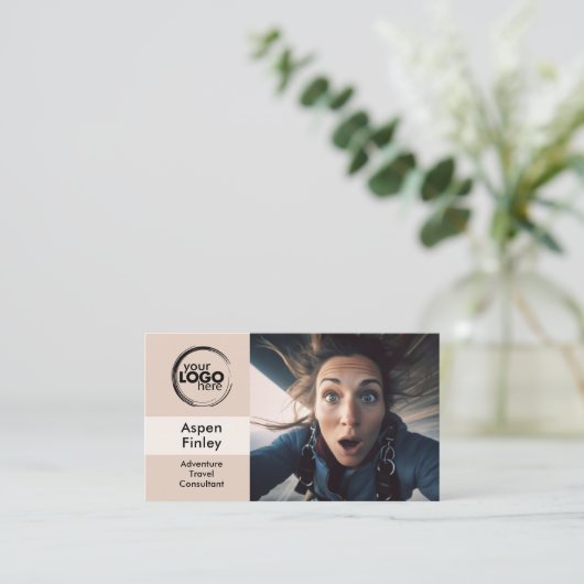 Minimalistisch modern Logo foto QR-code Visitekaar Visitekaartje (Staand voorkant)