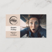 Minimalistisch modern Logo foto QR-code Visitekaar Visitekaartje (Voorkant)