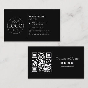 Minimalistisch Modern Logo Sociale Media Iconen QR Visitekaartje