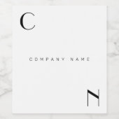 Minimalistisch modern luxe bedrijfsmonogram wijn etiket (Enkel label)