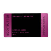 Minimalistisch modern luxe roze zwart product etiket (Voorkant)