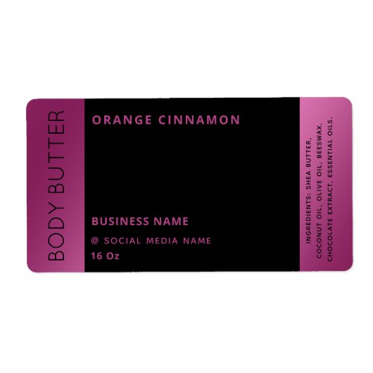 Minimalistisch modern luxe roze zwart product etiket (Voorkant)