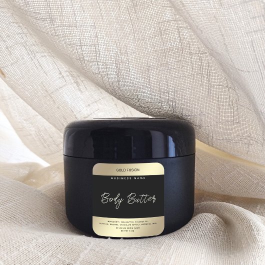 Minimalistisch modern luxe script zwart goud label