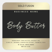 Minimalistisch modern luxe script zwart goud label (Voorkant)