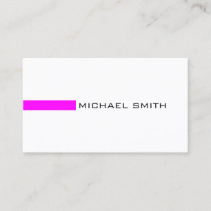 Minimalistisch Modern Magenta en White Visitekaartje