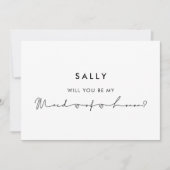 Minimalistisch modern Maid of Honor voorstel kaart (Voorkant)