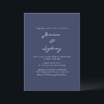 Minimalistisch modern marinesultagebrift kaart<br><div class="desc">Minimale moderne uitnodiging voor een blauwe bruiloft in het kader van het marineschema</div>