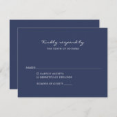 Minimalistisch modern marinesultagebrift RSVP kaartje (Voorkant / Achterkant)