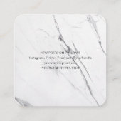 Minimalistisch modern marmerplein Visitekaartje (Achterkant)