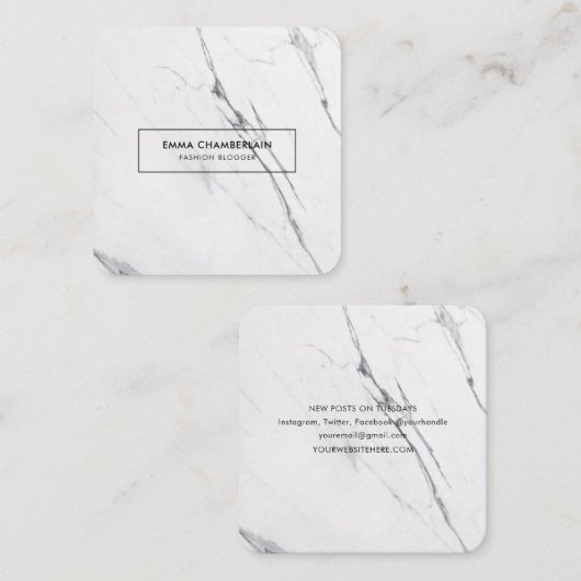 Minimalistisch modern marmerplein Visitekaartje (Voorkant / Achterkant)
