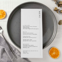Minimalistisch modern menu