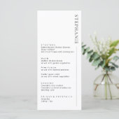 Minimalistisch modern menu met naam (Staand voorkant)