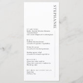Minimalistisch modern menu met naam (Voorkant)
