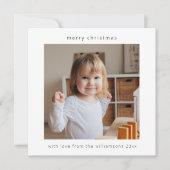 Minimalistisch Modern Merry Christmas Two Photo Sq Feestdagenkaart (Voorkant)