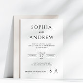 Minimalistisch modern met monogram bruiloft uitnod