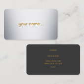Minimalistisch modern metaal visitekaartje (Voorkant / Achterkant)
