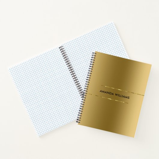 Minimalistisch modern Metallic Gold-ontwerp Notitieboek (Binnen)
