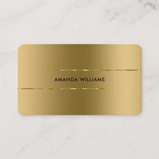 Minimalistisch modern Metallic Gold-ontwerp Visitekaartje (Voorkant)