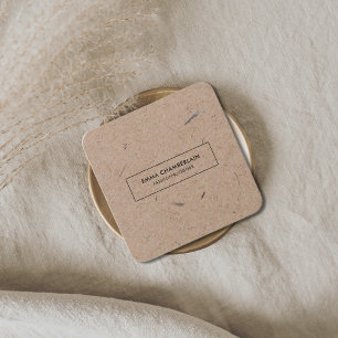 Minimalistisch Modern milieuvriendelijk Kraft-papi Vierkante Visitekaartje