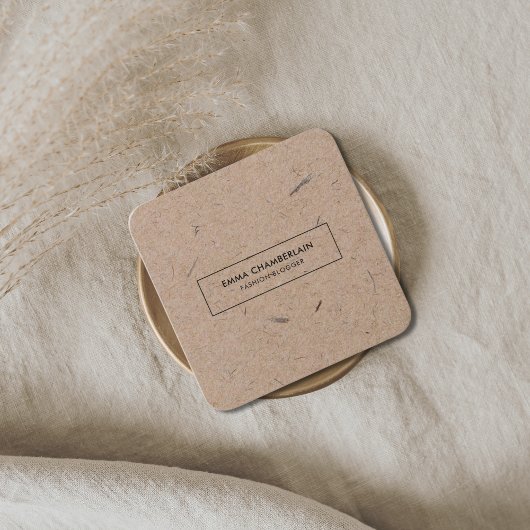 Minimalistisch Modern milieuvriendelijk Kraft-papi Vierkante Visitekaartje