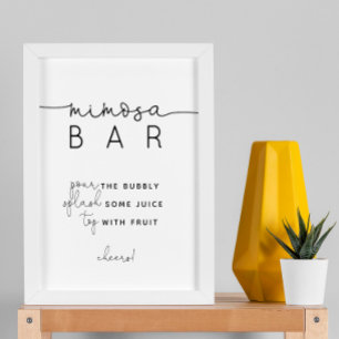 Minimalistisch modern Mimosa barteken Poster