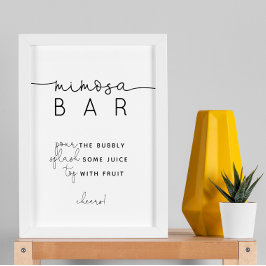 Minimalistisch modern Mimosa barteken Poster