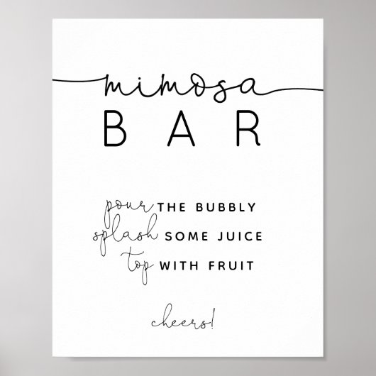 Minimalistisch modern Mimosa barteken Poster (Voorkant)