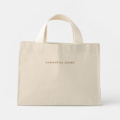Minimalistisch Modern Mini Tote Bag (Achterkant)