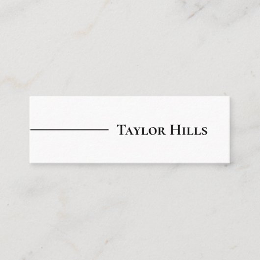 Minimalistisch modern modellijnnaammonochroom mini visitekaartje (Voorkant)