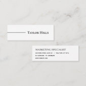 Minimalistisch modern modellijnnaammonochroom mini visitekaartje (Voorkant / Achterkant)