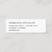 Minimalistisch modern modellijnnaammonochroom mini visitekaartje (Achterkant)