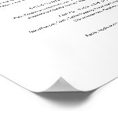 Minimalistisch modern modern huwelijksdienstmenu 8 poster (Hoek)