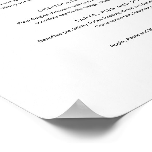 Minimalistisch modern modern huwelijksdienstmenu 8 poster (Hoek)