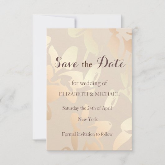 Minimalistisch Modern Monochrome Bruiloft Save the Date (Voorkant)