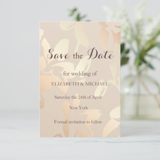 Minimalistisch Modern Monochrome Bruiloft Save the Save The Date (Staand voorkant)