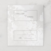 Minimalistisch modern monochroom bruiloft zilver plaatskaartje (Buitenkant ongevouwen)