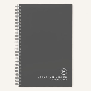 Minimalistisch modern monogram 5,5 x 8,5 inch notitieboek