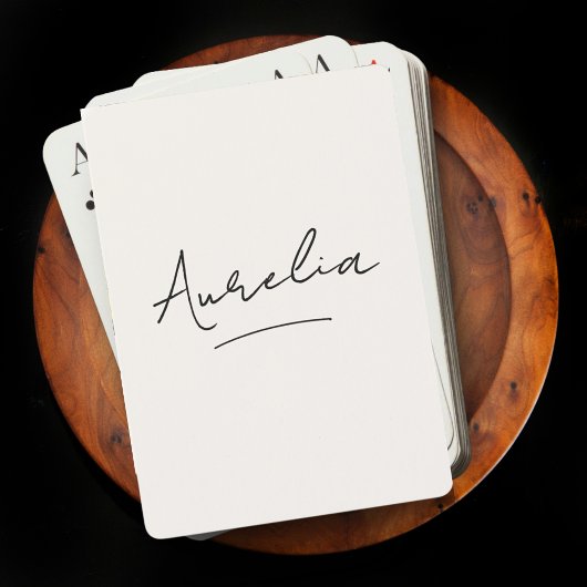 Minimalistisch Modern Monogram Eenvoudig Aangepast Pokerkaarten