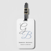 Minimalistisch Modern Monogram Elegant Bagagelabel (Voorkant (verticaal))
