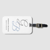 Minimalistisch Modern Monogram Elegant Bagagelabel (Voorkant (horizontaal))