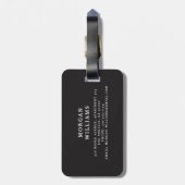 Minimalistisch Modern Monogram Elegant Bagagelabel (Achterkant verticaal)