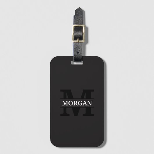 Minimalistisch modern monogram Elegant Bagagelabel (Voorkant (verticaal))