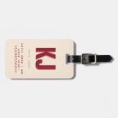 Minimalistisch Modern Monogram Elegant Bagagelabel (Voorkant horizontaal)