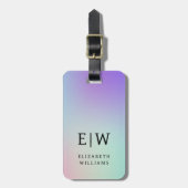 Minimalistisch Modern Monogram Elegant Bloempatroo Bagagelabel (Voorkant verticaal)