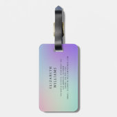 Minimalistisch Modern Monogram Elegant Bloempatroo Bagagelabel (Achterkant verticaal)