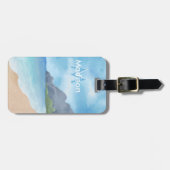 Minimalistisch Modern Monogram Elegant Bloempatroo Bagagelabel (Voorkant horizontaal)