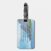 Minimalistisch Modern Monogram Elegant Bloempatroo Bagagelabel (Achterkant verticaal)